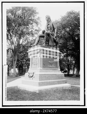 Burns Statue, Washington Park, Albany, N.Y., Date Based on Detroit, Catalogue P (1906)., '2080' on negative., Detroit Publishing Co.-Nr. 017887., Geschenk; State Historical Society of Colorado; 1949, Burns, Robert, 1759-1796. , Skulptur. , Parks. , Vereinigte Staaten, New York (Bundesstaat), Albany. Stockfoto