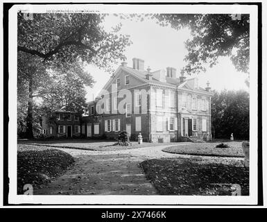 Cliveden, Chew Mansion, Germantown, Pa., entsprechende Glastransparenz (mit gleichem Seriencode) auf Videobildschirm 1A-29522., Detroit Publishing Co.-Nr. 013003., Geschenk; State Historical Society of Colorado; 1949, Dwellings. , Usa, Pennsylvania, Philadelphia. Stockfoto