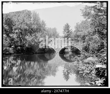 Stone Bridge, Ashuelot River, Keene, N.H., negative sind nahe Varianten; B-negativ nicht auf Videodisc aufgezeichnet., '2316 A' auf A-negativ; 'dup' auf B-negativ., Detroit Publishing Co.-Nr. 018124., Geschenk; State Historical Society of Colorado; 1949, Bridges. , Flüsse. , Usa, New Hampshire, Keene. , Usa, New Hampshire, Ashuelot River. Stockfoto