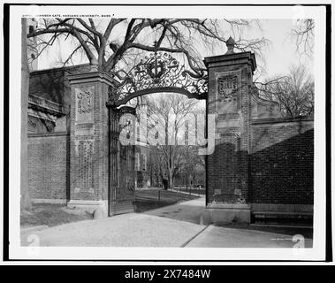 Johnson, d. h. Johnston Gate, Harvard University, Mass., '1720' auf negative., Detroit Publishing Co.-Nr. 017101., Geschenk; State Historical Society of Colorado; 1949, Harvard University. , Universitäten und Hochschulen. , Gates. , Usa, Massachusetts, Cambridge. Stockfoto