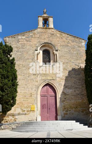 Die Fassade der Kapelle der Weißen Pönitenten in Mèze Stockfoto