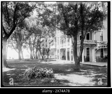 Star Island House, St. Clair Flats, mich., Videobilder sind nicht sequenziell; tatsächliche Reihenfolge von links nach rechts ist 1A-06003, 06002., Titel aus Detroit, Katalog J (1901); Titel links negativ: The Landing at Star Isl'House, St. Clair Flats; Titel rechts negativ: Star Isl'House, St. Clair Flats., Detroit Publishing Co. Nrn. 012254, 012255, 010142., Geschenk; State Historical Society of Colorado; 1949, Star Island House (Saint Clair Flats, mich.), Hotels. , Usa, Michigan, Saint Clair Flats. Stockfoto