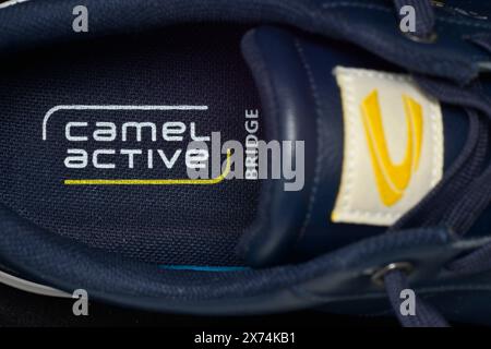 Camel Active Innensohle Innensohle blauer Herrenschuhe Bridge-Modell von oben Stockfoto