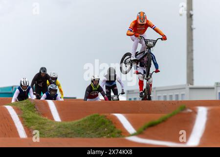 Rock Hill, USA. Mai 2024. ROCK HILL, USA – 17. MAI: Mika lang aus den Niederlanden während der BMX Racing World Championships 2024 auf der Rock Hill BMX Supercross Track am 17. Mai 2024 in Rock Hill, USA. (Foto: Nico van Dartel/BSR Agency) Credit: BSR Agency/Alamy Live News Stockfoto