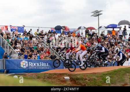 Rock Hill, USA. Mai 2024. ROCK HILL, USA – 17. MAI: Mika lang aus den Niederlanden während der BMX Racing World Championships 2024 auf der Rock Hill BMX Supercross Track am 17. Mai 2024 in Rock Hill, USA. (Foto: Nico van Dartel/BSR Agency) Credit: BSR Agency/Alamy Live News Stockfoto