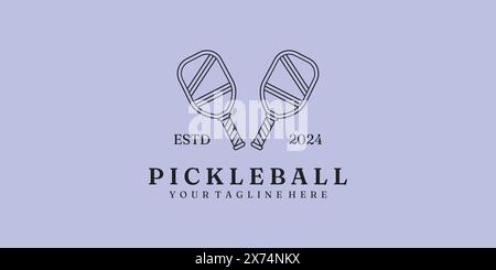 Pickleball Turnierlinie Art Logo Vektor Illustration minimalistisches Design Stock Vektor