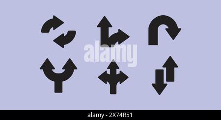 Satz von Logo-Vektorpfeilen. Pfeilsymbol. Pfeilvektorsymbol. Vektorsammlung mit Pfeilen Stock Vektor