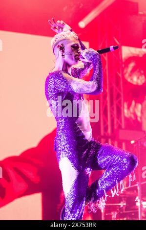 Torino, Italien. 2019 trat die italienische Sängerin Achille Lauro live auf der Bühne des Teatro Concordia di Torino auf. Anrede: Andrea Pinna Stockfoto