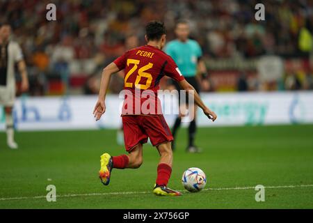 Doha, Katar. 27. november 2022. Pedri während des Spiels zwischen Spanien und Deutschland, Gruppe E, FIFA Fussball-Weltmeisterschaft Katar 2022. Stockfoto