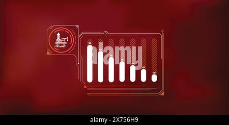 Infografik zum Preisrückgang in der Offshore-Öl- und Gasindustrie. Stock Vektor