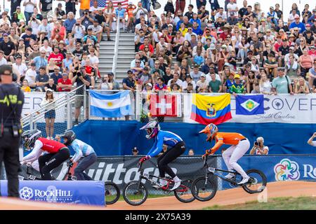 Rock Hill, USA. Mai 2024. ROCK HILL, USA – 17. MAI: Mika lang aus den Niederlanden während der BMX Racing World Championships 2024 auf der Rock Hill BMX Supercross Track am 17. Mai 2024 in Rock Hill, USA. (Foto: Nico van Dartel/BSR Agency) Credit: BSR Agency/Alamy Live News Stockfoto