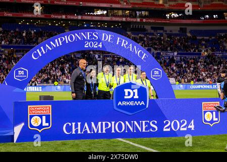 Lyon, Frankreich. Mai 2024. Schiedsrichter beim D1 Arkema Playoff Endspiel zwischen Olympique Lyonnais und Paris Saint-Germain im Groupama Stadion in Lyon, Frankreich. (Pauline FIGUET/SPP) Credit: SPP Sport Press Photo. /Alamy Live News Stockfoto