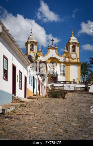 Foto der Matriz von Santo Antonio, Tiradentes, Minas Gerais, Brasilien. Stockfoto