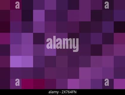 Lila Schattierungen Pixel dunkelviolett Mosaik Lavendel quadratische Palette Gittermuster monochromer Hintergrund Stockfoto
