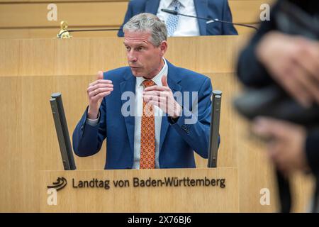 Jochen Haußmann, MDL, FDP. Landtag von Baden-Württemberg, Plenum. 95. Sitzung des 17. Landtag von BW. // 15.05.2024: Stuttgart, Baden-Württemberg, Deutschland, Europa *** Jochen Haußmann, MDL, FDP-Landtag Baden-Württemberg, Plenarsitzung 95 Sitzung des 17 Landtags vom BW 15 05 2024 Stuttgart, Baden-Württemberg, Deutschland, Europa Stockfoto