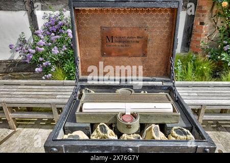 Titel des Kaufs von William Shakespeare. New Place, Nash's House, Stratford upon Avon, Warwickshire, England, UK, Stockfoto