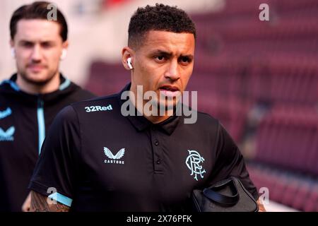 James Tavernier der Rangers kommt zum Cinch Premiership Match im Tynecastle Park, Edinburgh. Bilddatum: Samstag, 18. Mai 2024. Stockfoto