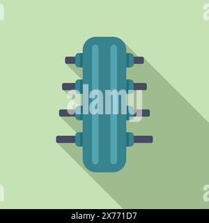 Minimalistische Illustration eines Mikrochips im flachen Design mit langem Schatteneffekt Stock Vektor