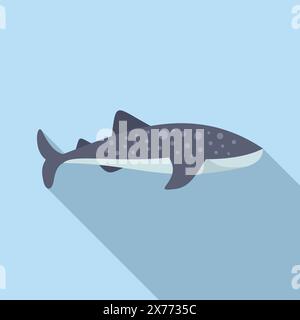 Vektorgrafik eines Walhais, der anmutig in einem ruhigen blauen Meer schwimmt Stock Vektor