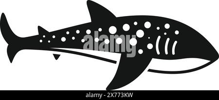Schlichte Haifischsilhouette in auffälligem Schwarz-weiß-Design, perfekt für Meeresmotive Stock Vektor
