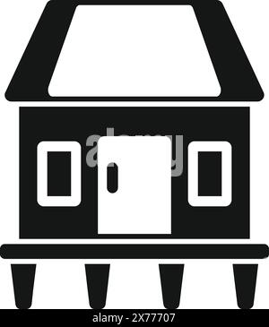 Schwarz-weiße Vektorsymbol mit minimalistischem Hausdesign, ideal für Web- und Grafikzwecke Stock Vektor