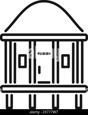 Schwarz-weiße Linienzeichnung eines neoklassizistischen Regierungsgebäudes Stock Vektor