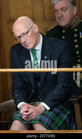 Erster Minister John Swinney bei der Generalversammlung der Church of Scotland in der Assembly Hall in Edinburgh. Bilddatum: Samstag, 18. Mai 2024. Stockfoto