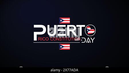 Lebendiges und elegantes Vektordesign für den Tag der Verfassung von Puerto Rico Stock Vektor