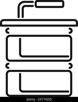 Vektor-Illustration eines minimalistischen Doppelwaschbecken-Waschtischtischs im Line Art-Stil, perfekt für Badezimmer-Layouts Stock Vektor