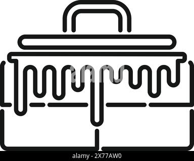 Vereinfachter schwarzer Umrissvektor eines Werkzeugkastens, geeignet für verschiedene Konstruktionszwecke Stock Vektor