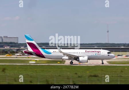 Flugzeug am Flughafen Stuttgart. Registrierung: D-AENG, Eurowings, Airbus A320neo. // 16.05.2024: Stuttgart, Baden-Württemberg, Deutschland, Europa *** Flugzeug am Flughafen Stuttgart Registrierung D AENG, Eurowings, Airbus A320neo 16 05 2024 Stuttgart, Baden Württemberg, Deutschland, Europa Stockfoto