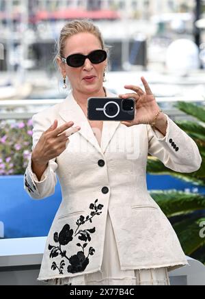 Cannes, Frankreich. Mai 2024. UMA Thurman nahm am Oh, Canada Photocall am Palais de Festival Teil, Teil der 77. Ausgabe des Filmfestivals von Cannes. Quelle: Doug Peters/EMPICS/Alamy Live News Stockfoto