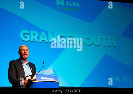 Lochgelly, Schottland, Großbritannien. Mai 2024. Alba Party Spring Campaign Conference fand im Lochgelly Centre in Lochgelly, Fife, statt. PIC; Vortrag von Kenny MacAskill MP, der sich auf die Rettung der Raffinerie in Grangemouth konzentriert. Iain Masterton/Alamy Live News Stockfoto