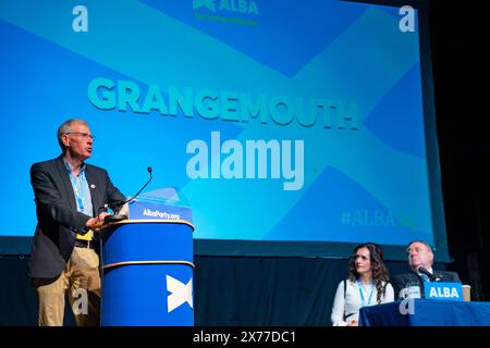 Lochgelly, Schottland, Großbritannien. Mai 2024. Alba Party Spring Campaign Conference fand im Lochgelly Centre in Lochgelly, Fife, statt. PIC; Vortrag von Kenny MacAskill MP, der sich auf die Rettung der Raffinerie in Grangemouth konzentriert. Iain Masterton/Alamy Live News Stockfoto