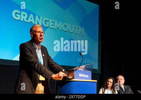 Lochgelly, Schottland, Großbritannien. Mai 2024. Alba Party Spring Campaign Conference fand im Lochgelly Centre in Lochgelly, Fife, statt. PIC; Vortrag von Kenny MacAskill MP, der sich auf die Rettung der Raffinerie in Grangemouth konzentriert. Iain Masterton/Alamy Live News Stockfoto