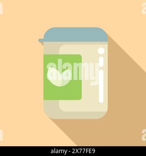 Flacher Design-Vektor eines Smartphones mit einem grünen Blatt App-Symbol, das umweltfreundliche Technologie symbolisiert Stock Vektor