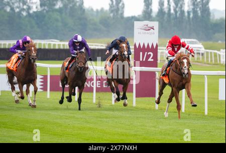 Newbury, Vereinigtes Königreich, Samstag, 18. Mai 2024; King's Gambit und Jockey William Buick gewinnen den Trade Nation London Gold Cup Handicap Stakes (Heritage Handicap) für Trainer Harry Charlton und Eigentümer Mohammed Jaber. Credit JTW equine Images / Alamy. Stockfoto