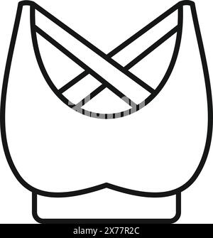 Minimalistische Linienzeichnung einer stilvollen Bluse mit Kreuzkreuz, geeignet für Modedesign-Konzepte Stock Vektor