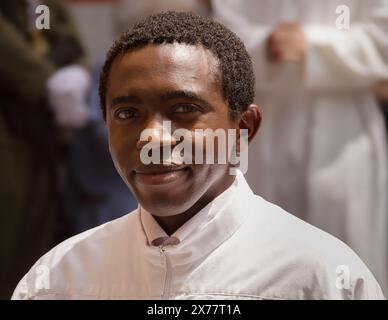 Toledo, Spanien, 19. Juni 2014: Moment der Verehrung: Corpus Christi Prozession Stockfoto