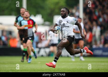 LONDON, Großbritannien - 18. Mai 2024: Gabriel Ibitoye von Bristol Bears im Spiel während des Premiership Rugby-Spiels zwischen Harlequins und Bristol Bears im Twickenham Stoop (Credit: Craig Mercer/ Alamy Live News) Stockfoto