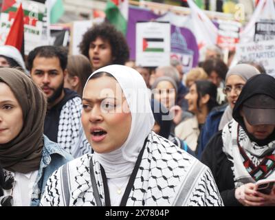 London, Großbritannien. Mai 2024. Pro-Palästina-Nakba-Marschfahrten in London. Quelle: Brian Minkoff/Alamy Live News Stockfoto