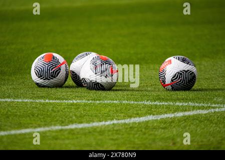 Paris, Frankreich. Mai 2024. Der offizielle Ball vor der französischen Meisterschaft der Frauen, Play-offs, 3. Platz Fußballspiel zwischen Paris FC und Stade de Reims am 17. Mai 2024 im Stadion Sébastien Charléty in Paris, Frankreich - Foto Melanie Laurent/A2M Sport Consulting/DPPI Credit: DPPI Media/Alamy Live News Stockfoto