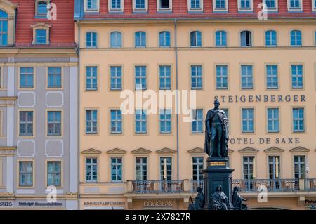 Dresden, Deutschland - 18. April 2024: Das vier-Sterne-Steigenberger Hotel de Sachsen im Herzen der Stadt Dresden. Stockfoto