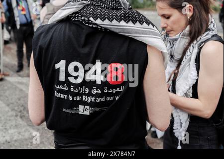 Turin, Italien. Mai 2024. Studenten der Universität und des Polytechnikums von Turin marschieren durch die Straßen der Stadt, um ihre Solidarität mit dem palästinensischen Volk zu demonstrieren und ein Ende der Bombardierung des Gazastreifens durch die israelische Regierung zu fordern. Die Demonstration ist Teil der Proteste, die viele Länder auf der ganzen Welt erschüttern. Quelle: Luca Prestia / Alamy News Live Stockfoto