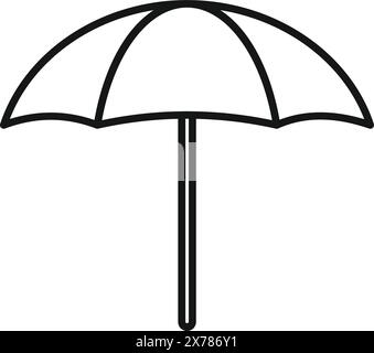 Minimalistische Liniendarstellung eines Regenschirms, geeignet für verschiedene Designzwecke Stock Vektor