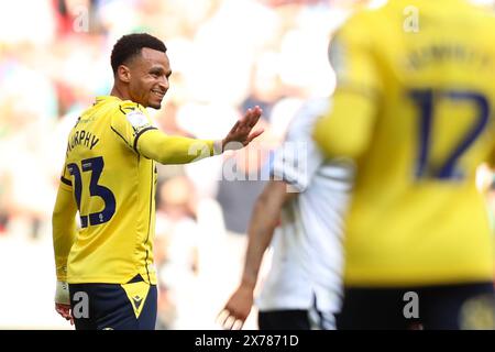 London, Großbritannien. Mai 2024. Josh Murphy von Oxford United lächelt während des SKY BET EFL League One Play-Off-Endspiels Bolton Wanderers FC gegen Oxford United FC am 18. Mai 2024 im Wembley Stadium, London, England, Großbritannien Credit: Every Second Media/Alamy Live News Stockfoto