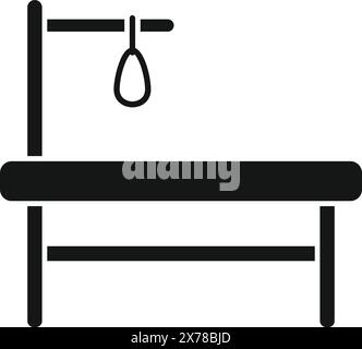 Horizontales Symbol für Gymnastik-Balken in schlichtem Schwarz-weiß-Design, perfekt für Sportgeräte und Fitness-Illustrationen Stock Vektor