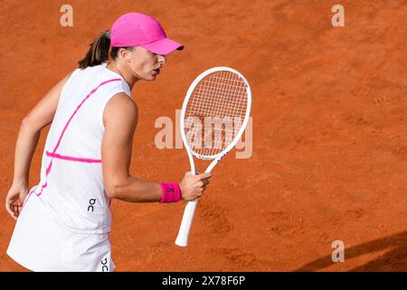 Rom, Italien. Mai 2024. IgA Swiatek feiert das Finale der Frauen-Singles zwischen IgA Swiatek und Aryna Sabalenka am Tag 13 der Internazionali BNL D’Italia 2024 im Foro Italico am 16. Mai 2024 in Rom. Quelle: Giuseppe Maffia/Alamy Live News Stockfoto