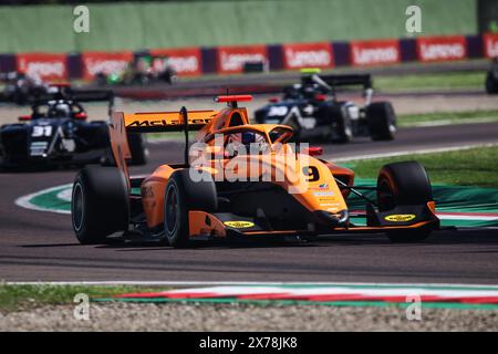 09 DUNNE Alex (irl), MP Motorsport, Dallara F3 2019, Action während der 3. Runde der FIA Formel-3-Meisterschaft 2024 vom 17. Bis 19. Mai 2024 auf dem Autodromo Enzo e Dino Ferrari in Imola, Italien - Foto Xavi Bonilla / DPPI Stockfoto