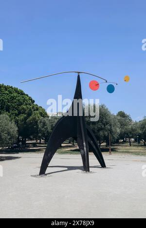 Nizza, Frankreich - 29. Juli 2023: Calders monumentales Standmobil Theatre de Nice wurde erstmals 1970 vor dem Musee Matisse installiert Stockfoto